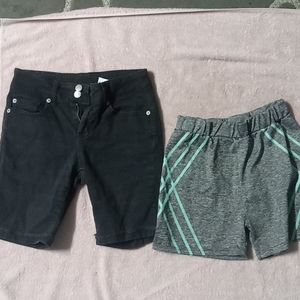 Two pieces short Size 5 one is black and other is Grey color good Condition